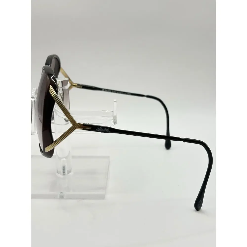 BerDel Oversized Sunglasses Black Gold Gradient Women Italy